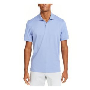 CLUBROOM Mens Light Blue Heather Polo M